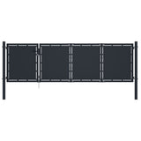Garden Gate Steel 350x100 cm Anthracite 144536