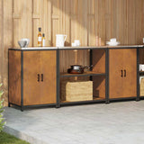 Kitchen Storage Set HATTEM 3 pcs Rusty Steel 3392672