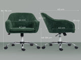 Velvet-Feel Office Chair - Dark Green T3398P424989