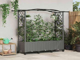 Raised Bed with Trellis and Roof Light Grey 164 x 40 x 144 cm 3423103