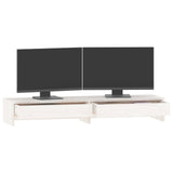 Monitor Stand White 100x27x15 cm Solid Wood Pine 813960