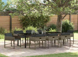 Garden Dining Set 9 pcs Grey Poly Rattan 3380724