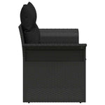 Garden Sofa with Cushion Black 141 x 62 x 69cm Poly Rattan 42006701
