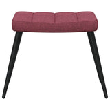 Relaxing Chair with a Stool Wine Red Fabric 327960
