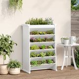 ZNTS Herb Planter 6-Tier White 69x40x101.5 cm Solid Wood Pine 855049