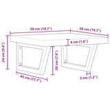 ZNTS Basin Shelf Wall Mounted Steel and Solid Wood Acacia 3302774