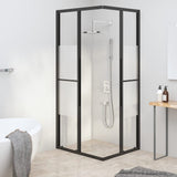 Shower Cabin Half Frosted ESG 90x70x180 cm Black 151854