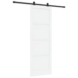 Sliding Door White and Black 83 x 232 cm Solid Pine Wood 3333369