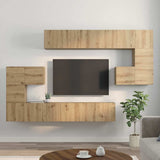 TV Cabinet Set Wall-mounted 10 pcs Artisan Oak Engineered Wood 3393320