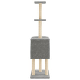 Cat Tree with Sisal Scratching Posts Light Grey 145 cm 172095