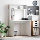 Desk with Shelf White 91 x 50 x 149 cm Engineered Wood 869258