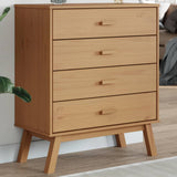 Drawer Cabinet OLDEN Brown Solid Wood Pine 358588