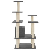 Cat Tree with Sisal Scratching Posts Dark Grey 110 cm 171481