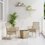 Garden Bistro Set 3 pcs Beige Poly rattan 3334958