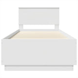 Bed Frame with Headboard White 90 x 190 cm Engineered Wood 3408201