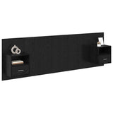 Headboard with Cabinet 3 pcs Black Oak Engineered Wood 3416128