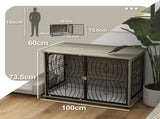 Dog Crate Furniture End Table w/ Plush Washable Cushion, Lockable Door, for Large Dogs T3398P376379