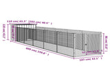 Dog House with Run Anthracite 110x609x110 cm Galvanised Steel 3189080