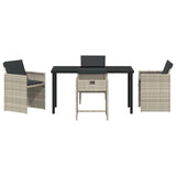 Garden Dining Set 5 pcs Light Grey Poly Rattan 3380706