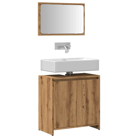ZNTS 2 Piece Bathroom Furniture Set Artisan Oak Engineered Wood 856068