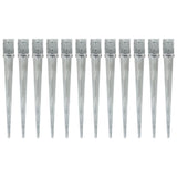 Ground Spikes 12 pcs Silver 10x10x91 cm Galvanised Steel 145424