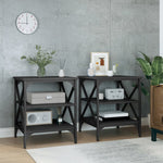 ZNTS Side Tables 2 pcs Black 40x42x50 cm Engineered Wood 825773