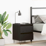 Bedside Cabinet Black oak 40 x 35 x 50 cm Engineered wood 863486
