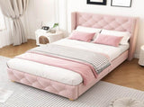 Upholstered bed,Single Bed-3ft ,With slatted frame and headboard, Button Rivet N606P243925P