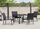 Garden Dining Set 5 pcs Black Powder-Coated Steel 3379402