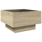 ZNTS Coffee Table with LED Sonoma Oak 50x50x30 cm Engineered Wood 847506