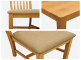 Dining Set 5 pcs Beige Solid Oak Wood 3430239