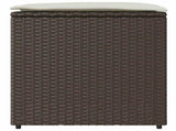 Cushion Box with Storage Brown 50 x 50 x 50 cm Poly Rattan 365409