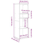 ZNTS Book Cabinet Artisan Oak 34x31x112 cm Engineered Wood 860291