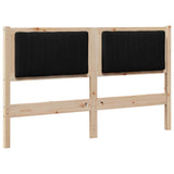 Upholstered Headboard Brown 140 cm Solid Pine Wood 879066