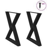 Dining Table Legs 2 pcs Black 70x cm Steel 4012724