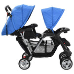 Tandem Stroller Steel Blue and Black 10112
