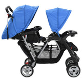 Tandem Stroller Steel Blue and Black 10112
