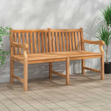 Garden Bench Light Brown Solid Teak Wood Extra Heavy Durable 316639