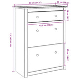 Shoe Cabinet PANAMA 80x35x105 cm Solid Wood Pine 4016392