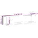 Wall Shelves 2 pcs Sonoma Oak 75x16.5x16.5 cm Engineered Wood 860033