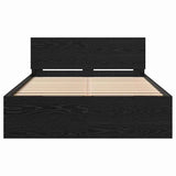 Bed Frame Black Oak 193 x 125 x 70 cm Engineered Wood 3376062