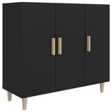 ZNTS Sideboard Black 90x34x80 cm Engineered Wood 812493