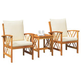 Garden Sofa Set with Cushion 3 pcs Brown Solid acacia wood 4106449