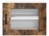 Wall Glass Cabinet PORTO 2 pcs Smoked Oak 40 x 31 x 40 cm 885196