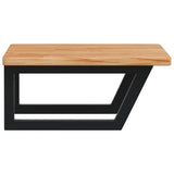 Basin Shelf Wall Mounted Steel and Solid Wood Oak 3302395