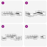 Outdoor Sofa Set 7 pcs Natural Solid Acacia Wood 3385045