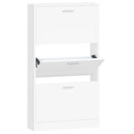 Shoe Cabinet White 59x17x108 cm Engineered Wood 342526