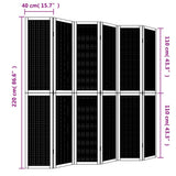 Room Divider 6 Panels Brown Solid Wood Paulownia 358828