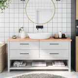 Bathroom Countertop Light Brown 160x30xcm Treated Solid Wood 3156153