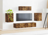 TV Cabinet Set Wall-mounted 5 pcs Smoked Oak Engineered Wood 3409074